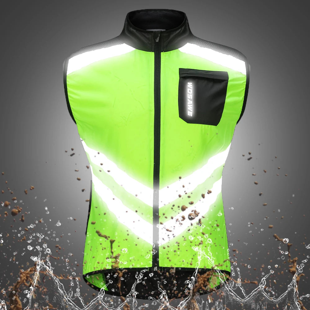 WOSAWE Windproof Running Sports Jacket Men Women Reflective Water Repellent MTB Cycling Jogging Gym Workout Top Windbreaker