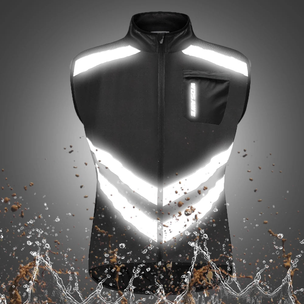 WOSAWE Windproof Running Sports Jacket Men Women Reflective Water Repellent MTB Cycling Jogging Gym Workout Top Windbreaker