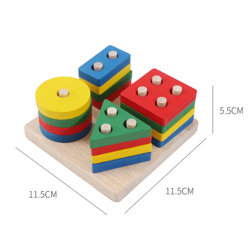 Kids Wooden Toys Intelligence Develop Montessori Toys Stacking Kids 3D Wooden Puzzle Educational Toys For Children New Year Gift