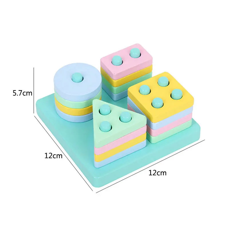 Kids Wooden Toys Intelligence Develop Montessori Toys Stacking Kids 3D Wooden Puzzle Educational Toys For Children New Year Gift
