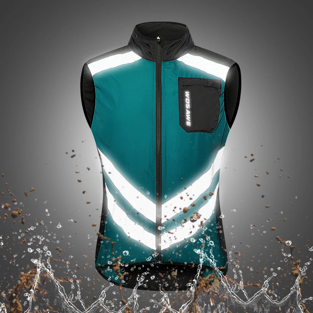 WOSAWE Windproof Running Sports Jacket Men Women Reflective Water Repellent MTB Cycling Jogging Gym Workout Top Windbreaker
