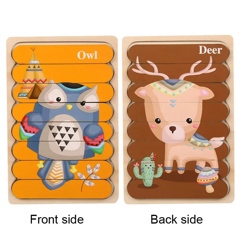 Kids Wooden Toys Intelligence Develop Montessori Toys Stacking Kids 3D Wooden Puzzle Educational Toys For Children New Year Gift