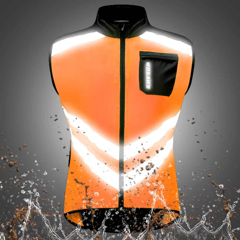 WOSAWE Windproof Running Sports Jacket Men Women Reflective Water Repellent MTB Cycling Jogging Gym Workout Top Windbreaker