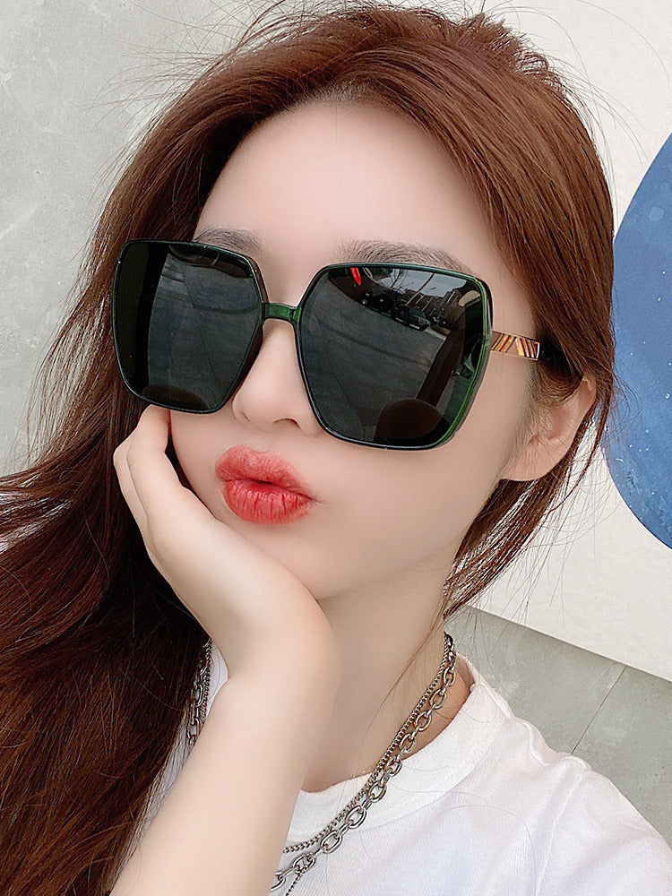 2025 New Sunglasses Female Fancy Internet Celebrity Polarized UV Protection to Make Big Face Thin-Looked Summer Driving Sunglasses