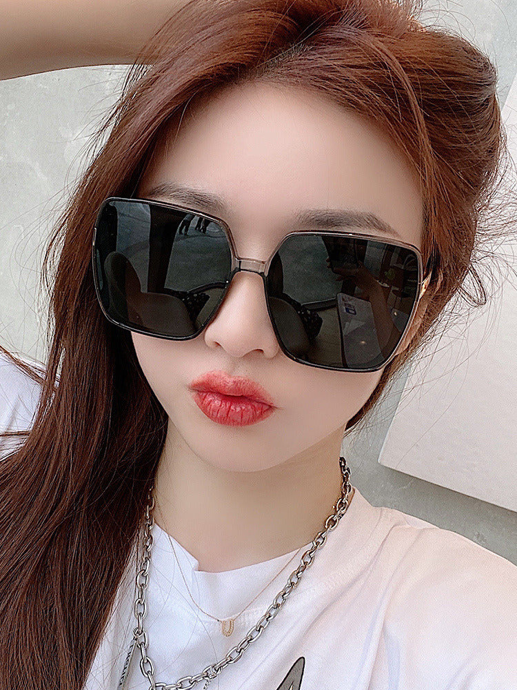 2025 New Sunglasses Female Fancy Internet Celebrity Polarized UV Protection to Make Big Face Thin-Looked Summer Driving Sunglasses