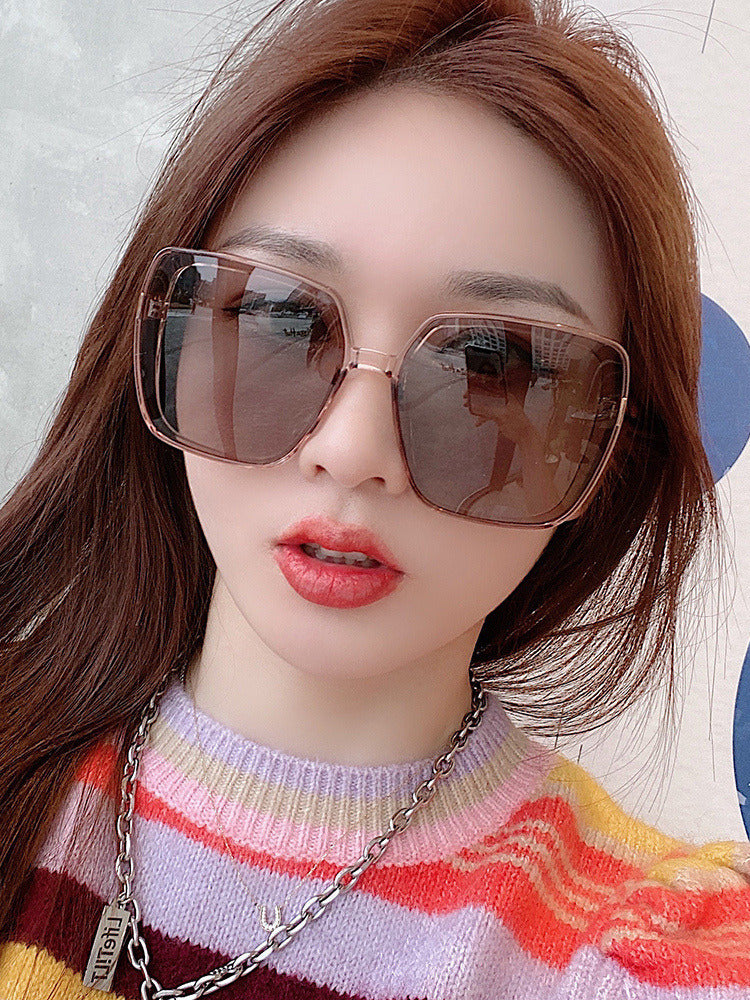 2025 New Sunglasses Female Fancy Internet Celebrity Polarized UV Protection to Make Big Face Thin-Looked Summer Driving Sunglasses