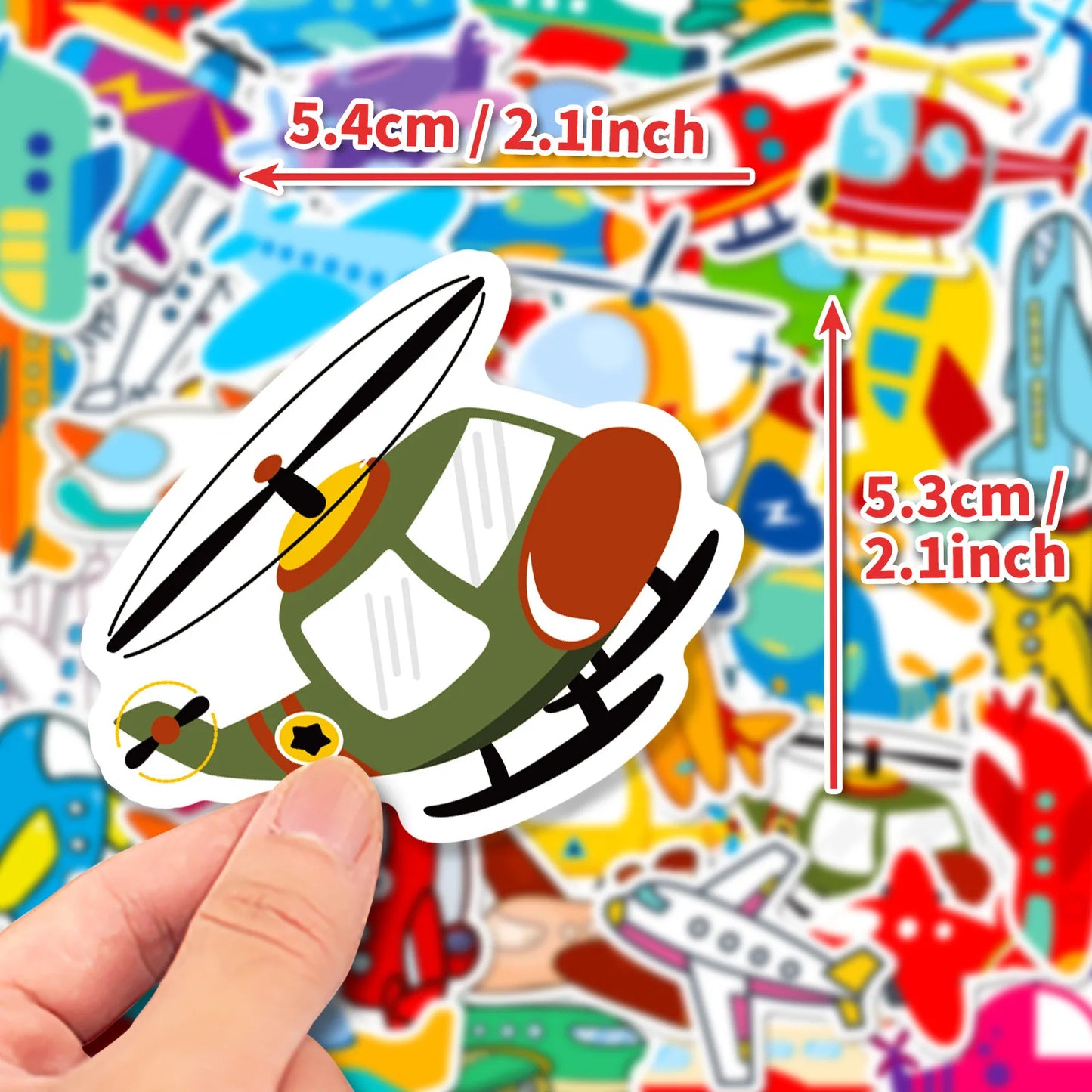 10/25/50pcs Mixed Cartoon Airplanes Plane Stickers for DIY Kids Toy Scrapbooking Stationery Water Bottle Phone Laptop