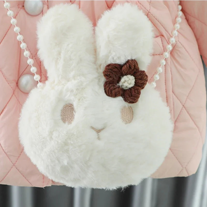 Ropa De Niño Child Clothing 2023 Winter Baby Clothes Korean Cute Girl Outer Cartoon Down Jacket Plush Princess Girl Clothes 아우터