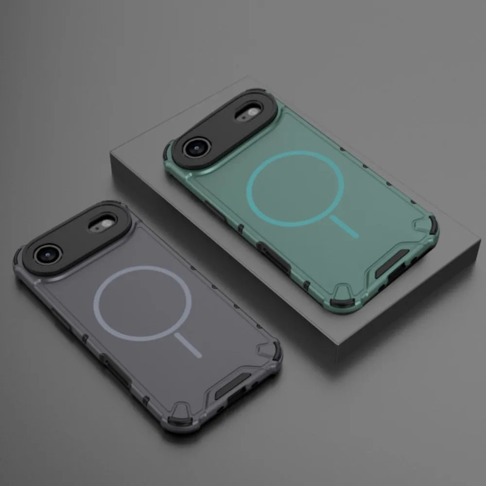 Rugged Armor For Magsafe Case For iPhone 17 Air 16 15 14 13 12 11 17 Pro Max Plus Wireless Charge Matte Bumper Shockproof Cover