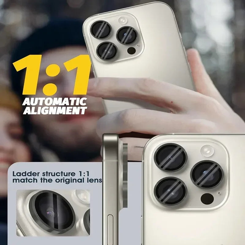 3Pcs Metal Lens Protector Glass for IPhone 16 13 12 11 14 15 Pro Max Mini Back Camera Lens Protection for IPhone 14 15 16 Plus