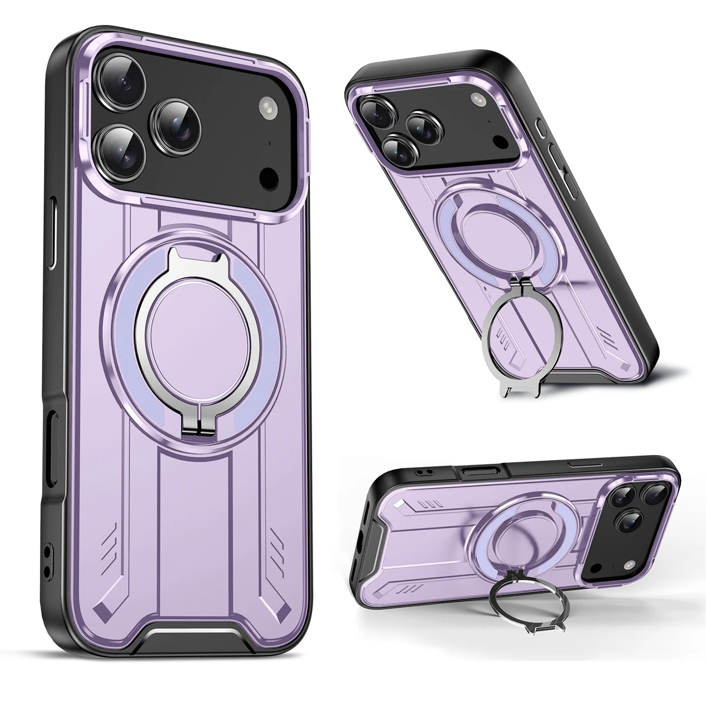 360° Rotate Stand Magnetic Phone Case for IPhone 17 Air 16e 16 15 14 13 12 11 Pro Max Plus Magsafe Wireless Charge Armor Cover
