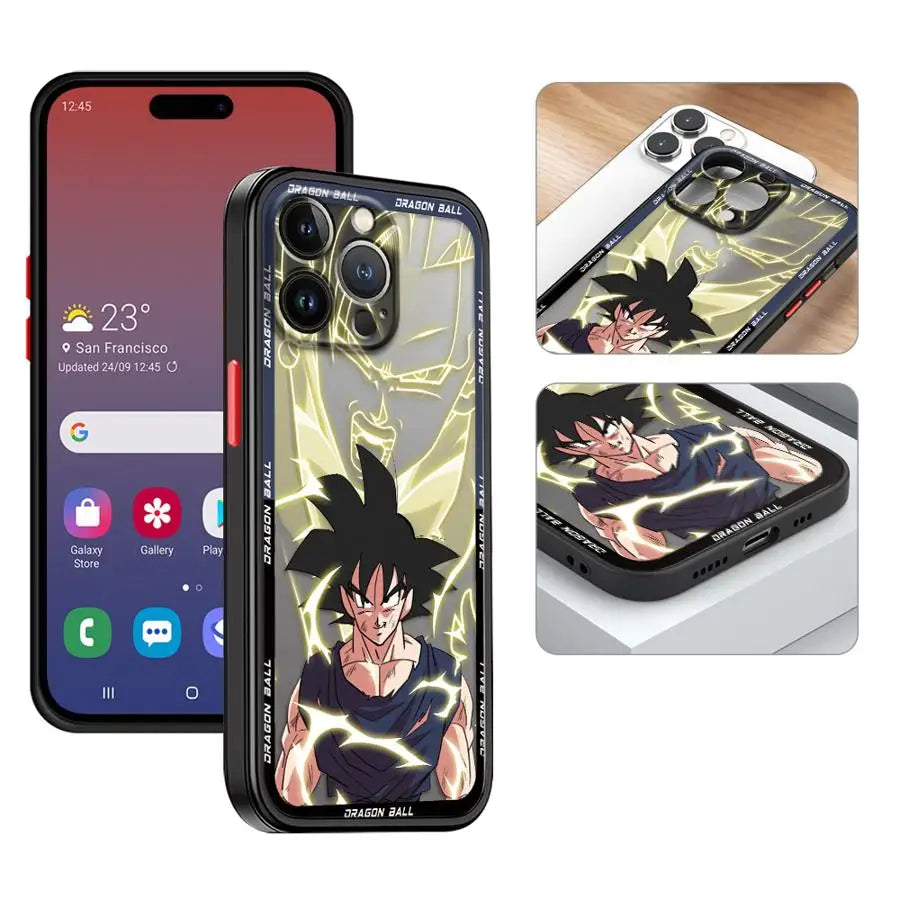 Case for iPhone 14 XR 11 XS 11 Plus 16 13 Mini 8 7 SE 15 Pro MAX 12 Soft Edge 16 Plus 14Pro 12Pro Cool Anime Goku