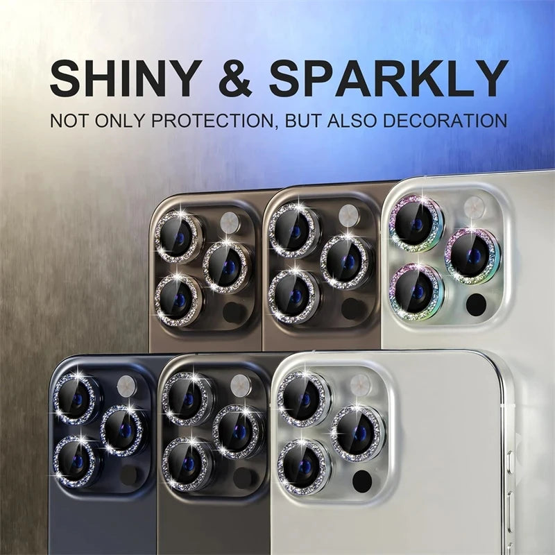 Camera Lens Protector For iPhone 16 Pro Max 16Plus 16Pro 14 15 Pro Max Diamond Metal Protective Glass For iPhone 14 15 Plus Lens