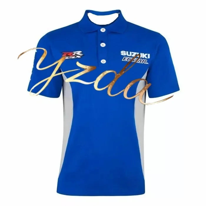 Eccstar_Suzuki_Sotogp Racing Team Polo Shirt Motorcycle Racing T-shirt Men's and Women's Outdoor Sports Leisure Speed Drying
