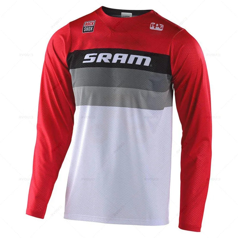 New Sram Downhill Jersey Man MTB Wear Summer Maillot Ciclismo Hombre DH MTB MX Motocross Jersey Off Road Mountain Enduro T-Shirt