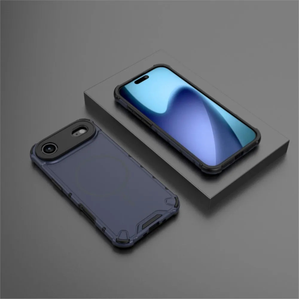 Rugged Armor For Magsafe Case For iPhone 17 Air 16 15 14 13 12 11 17 Pro Max Plus Wireless Charge Matte Bumper Shockproof Cover