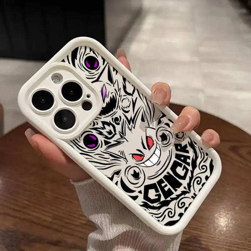 Anime P-Pokemon Gengar Cartoon For iPhone 16 15 14 13 12 11 Pro Max XS Max 7 8 Plus Phone Case Shockproof Soft Silicone Cover