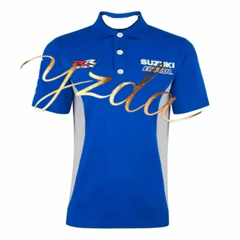 Eccstar_Suzuki_Sotogp Racing Team Polo Shirt Motorcycle Racing T-shirt Men's and Women's Outdoor Sports Leisure Speed Drying