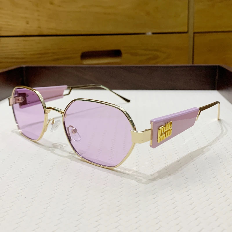 New Metal Full Frame Sunglasses Personalized Hollow Glasses Men And Women's Same Texture Sunscreen Sunglasses 98116