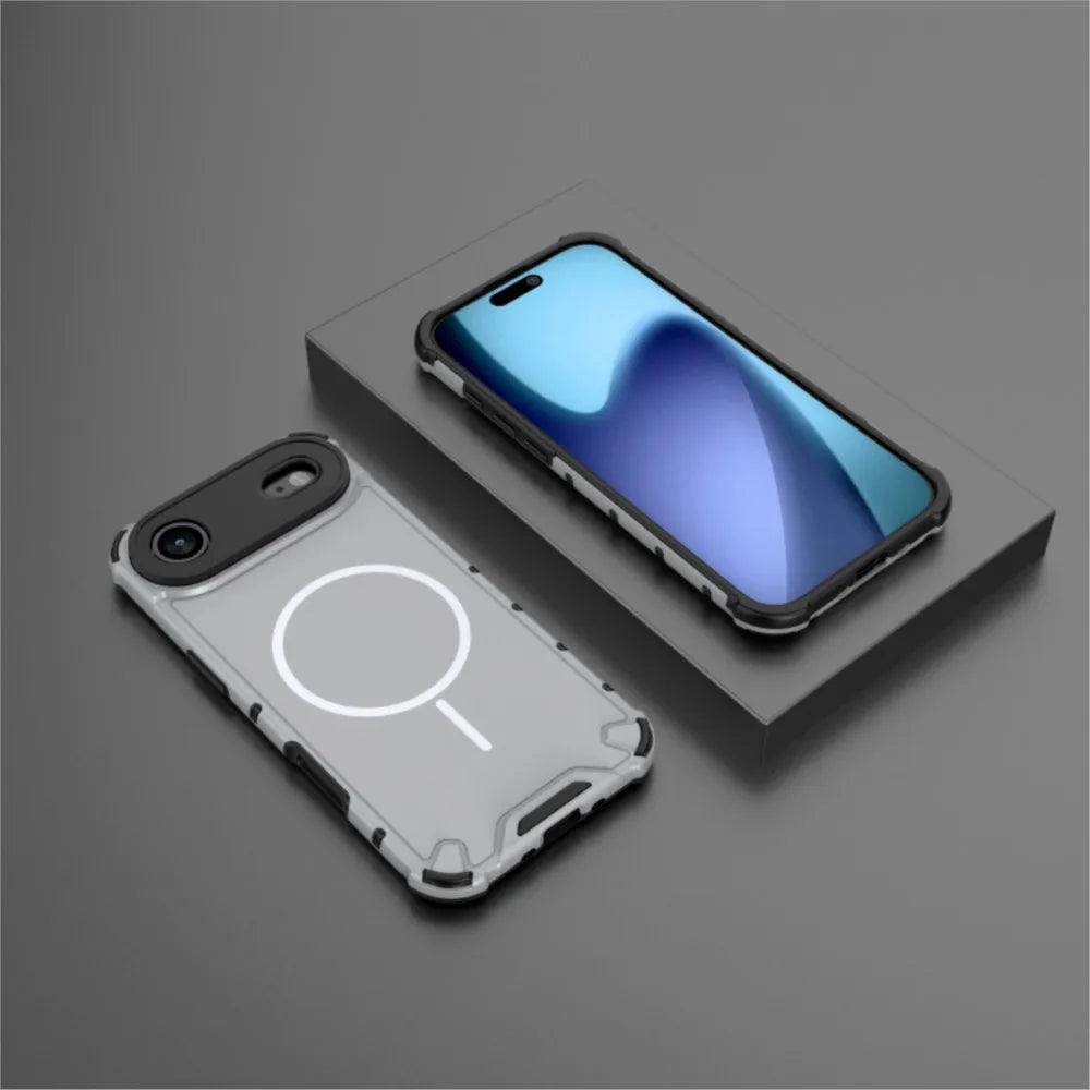 Rugged Armor For Magsafe Case For iPhone 17 Air 16 15 14 13 12 11 17 Pro Max Plus Wireless Charge Matte Bumper Shockproof Cover