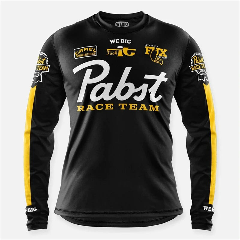Retro Camel WEBIG Motorcycle Jersey Team Bicycle Downhill MTB Yellow Clothes Ciclismo Cycling Long Sleeve Motocross Bmx T-Shirt