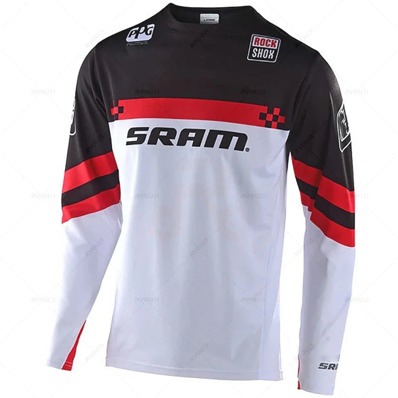 New Sram Downhill Jersey Man MTB Wear Summer Maillot Ciclismo Hombre DH MTB MX Motocross Jersey Off Road Mountain Enduro T-Shirt