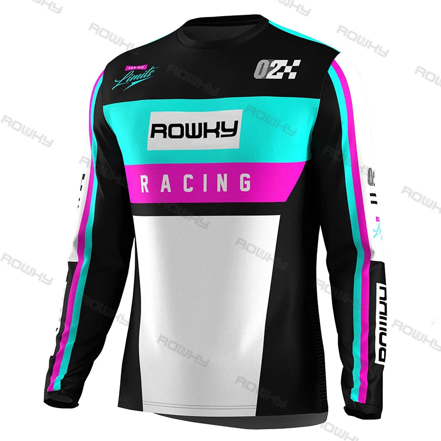 ROWKY Motorcycles Racing T-shirt Mtb Jersey Downhill Camiseta De Motocross Enduro Maillot Hombre Cycling Jersey Men Bike Shirts