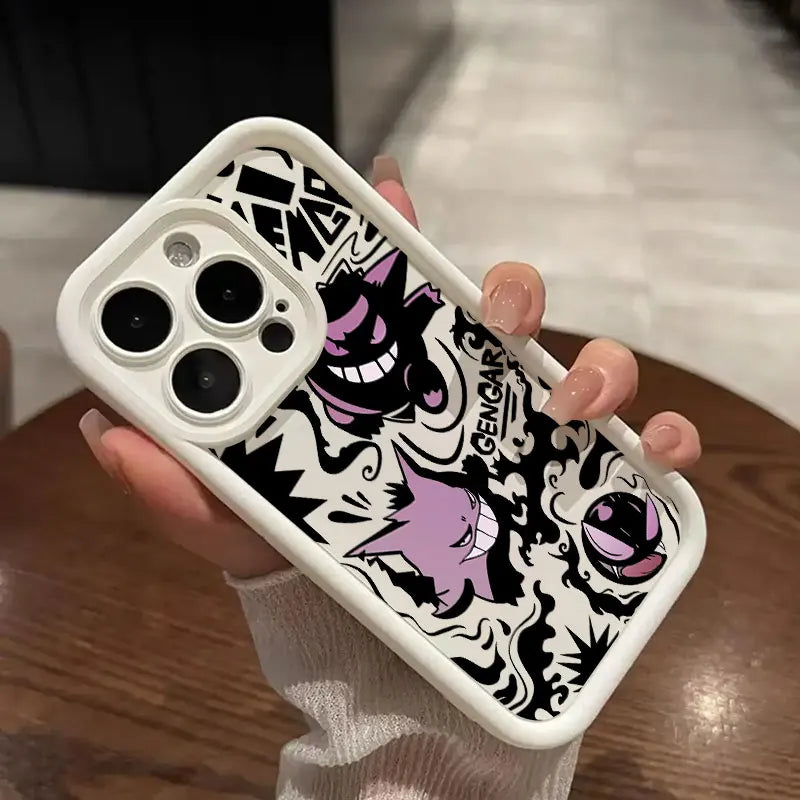 Anime P-Pokemon Gengar Cartoon For iPhone 16 15 14 13 12 11 Pro Max XS Max 7 8 Plus Phone Case Shockproof Soft Silicone Cover