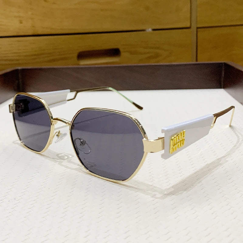 New Metal Full Frame Sunglasses Personalized Hollow Glasses Men And Women's Same Texture Sunscreen Sunglasses 98116