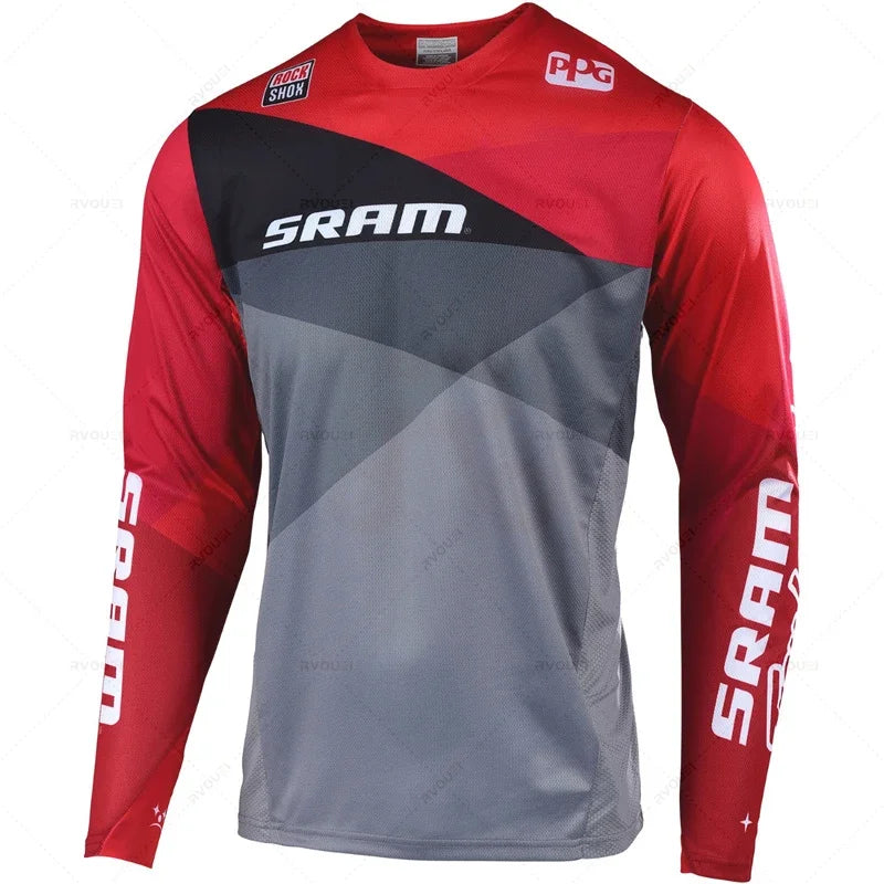 New Sram Downhill Jersey Man MTB Wear Summer Maillot Ciclismo Hombre DH MTB MX Motocross Jersey Off Road Mountain Enduro T-Shirt