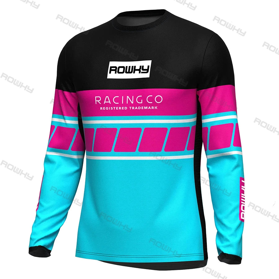 ROWKY Motorcycles Racing T-shirt Mtb Jersey Downhill Camiseta De Motocross Enduro Maillot Hombre Cycling Jersey Men Bike Shirts