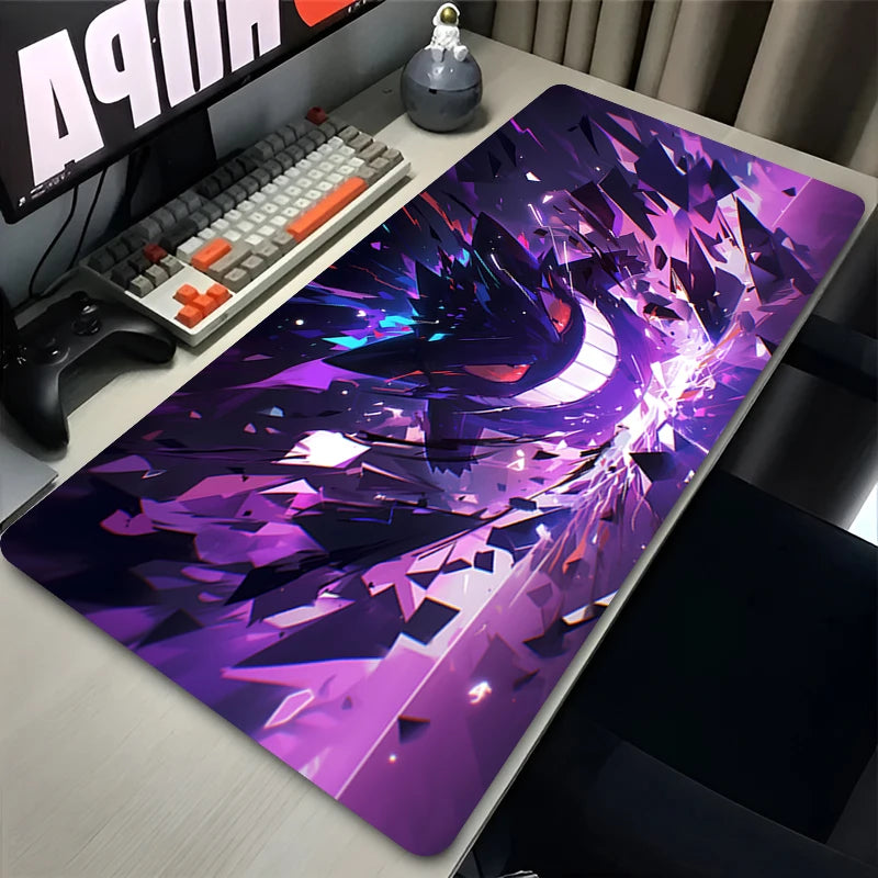 P-Pokemon Gengar Anime Mousepad Large Gaming Mouse Pad LockEdge Thickened Computer Keyboard Table Desk Mat Purple Playmat