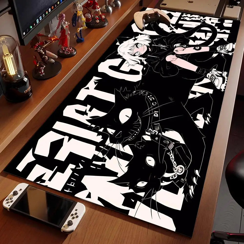 black cat girls Mouse Pad XXL Gaming Accessories Office Gamer Keyboard Desk Mat Non-Slip Laptop Notebook rubber kawaii Mousepad