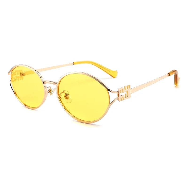 Eso Vision Fashion Brand Sunglasses Retro Small Frame Woman Man Metal Cat Eye Glasses Shades UV Protection Sun Glasses With Box