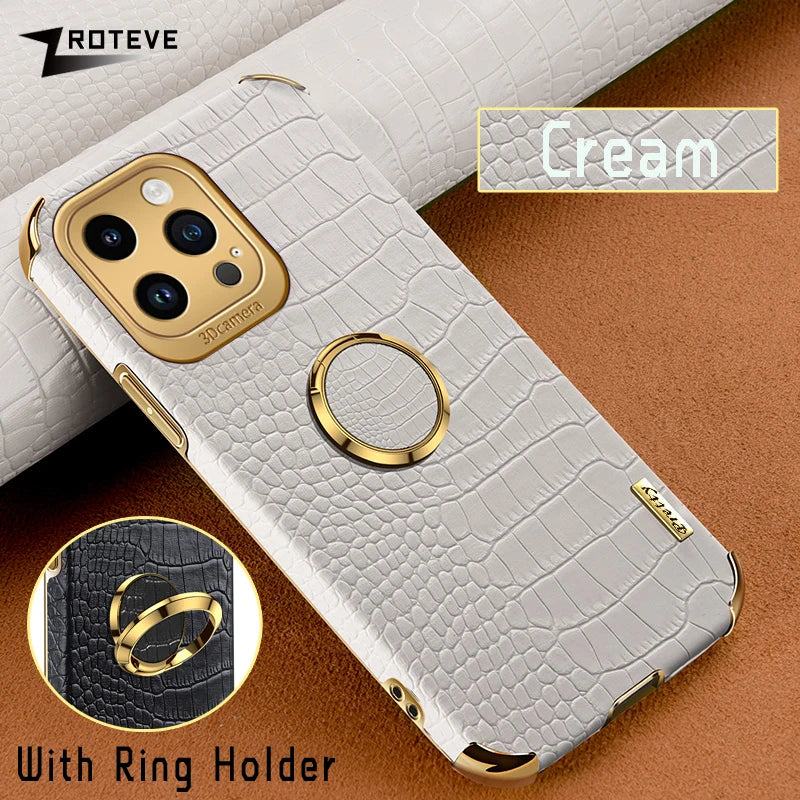 For iPhone 16 e 16e 15 14 13 12 11 Pro Max Zroteve Crocodile Leather Plating Silicone Cover For iPhone16 Plus iPhone13 Mini Case