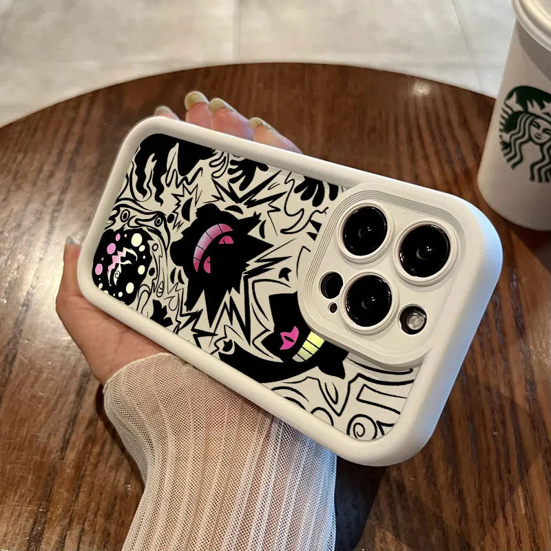Anime P-Pokemon Gengar Cartoon For iPhone 16 15 14 13 12 11 Pro Max XS Max 7 8 Plus Phone Case Shockproof Soft Silicone Cover