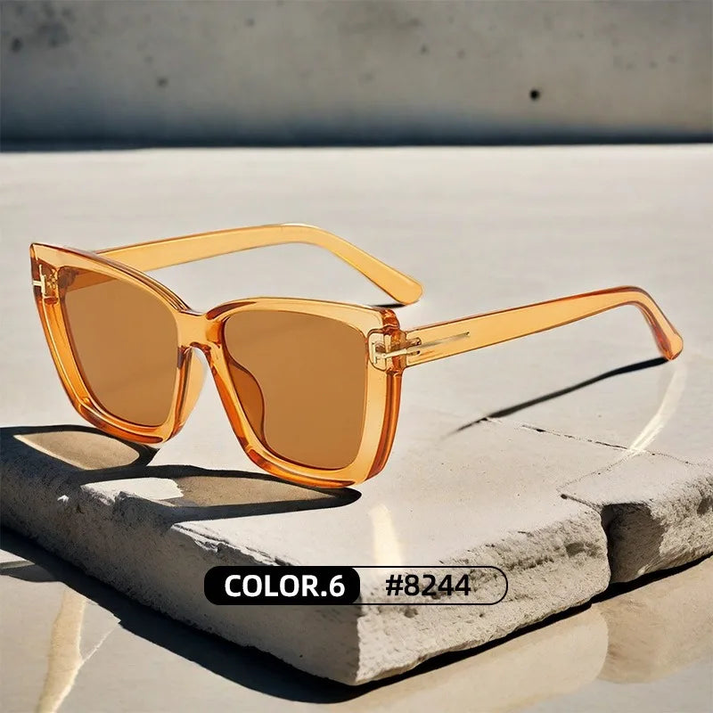 Brand Designer Cat Eye Sunglasses W omen Vintage 2025 High Quality Sun Glasses Fashion Big Frame Cool Sexy Female Oculos
