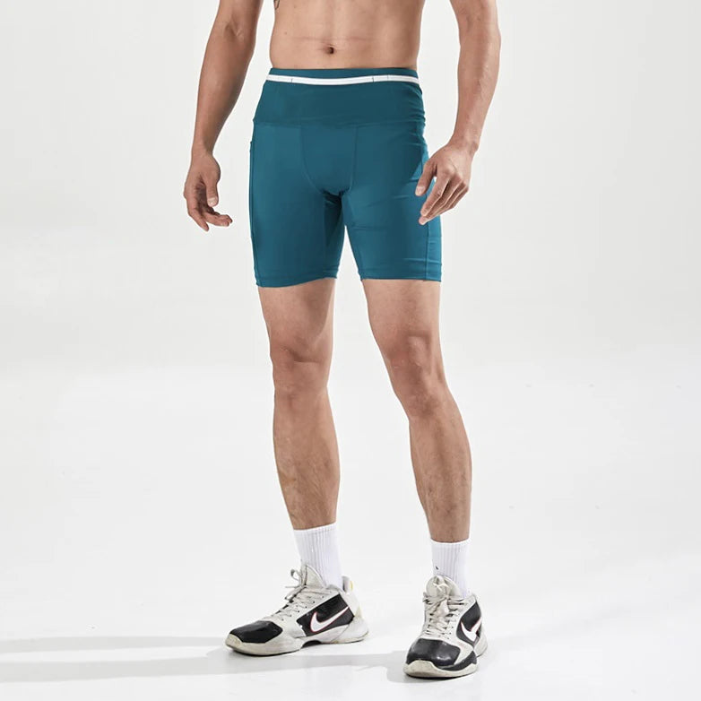 (Mul-Pockets Compression Shorts 3.0)Men Marathon Running Shorts Quick Dry Exercise Training Jogging Cycling Fitness Tight Shorts