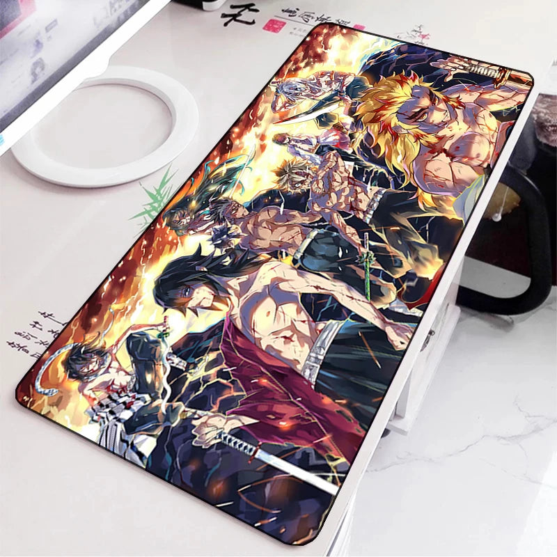 Demon Slayer Gaming Mouse Pad Rubber Mat Deskmat Keyboard Pads Cartoon Cute Mousepad Kawaii Pc Accessories Anime Mouse Mats Xxl