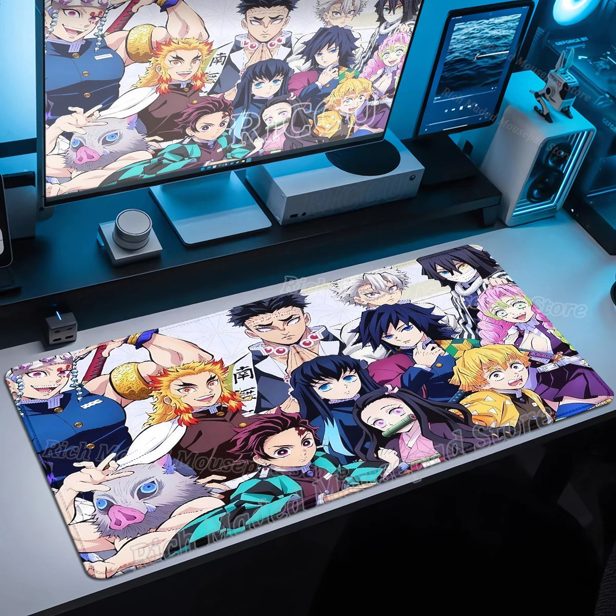 Anime Large Mouse Pad Demon Slayer Mousepad PC XXL Table Mat Office Accessories Laptop Extended Deskmat Rubber Lockedge Mousemat