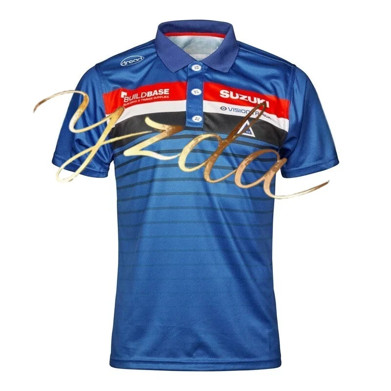 Eccstar_Suzuki_Sotogp Racing Team Polo Shirt Motorcycle Racing T-shirt Men's and Women's Outdoor Sports Leisure Speed Drying
