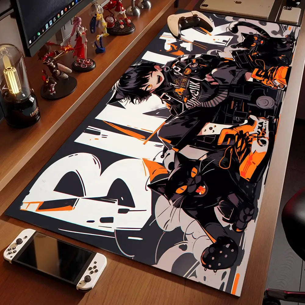 black cat girls Mouse Pad XXL Gaming Accessories Office Gamer Keyboard Desk Mat Non-Slip Laptop Notebook rubber kawaii Mousepad