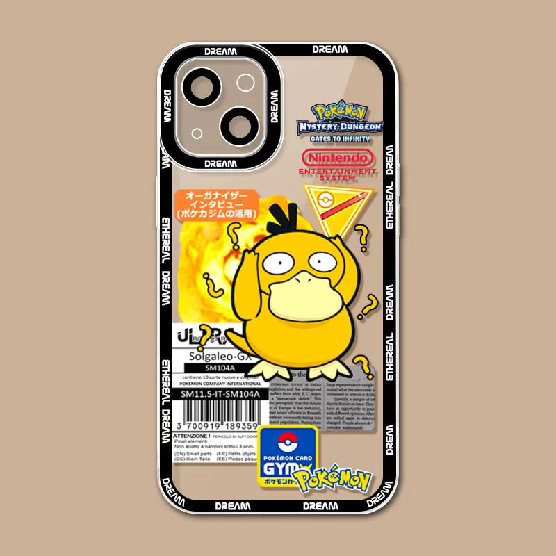 Luxury P-Pokemon Case For iPhone 16 Pro Max 15 14 Plus 13 12 11 Pro XR XS X 8 7 SE 2020 Soft Silicone Protective Clear Cover