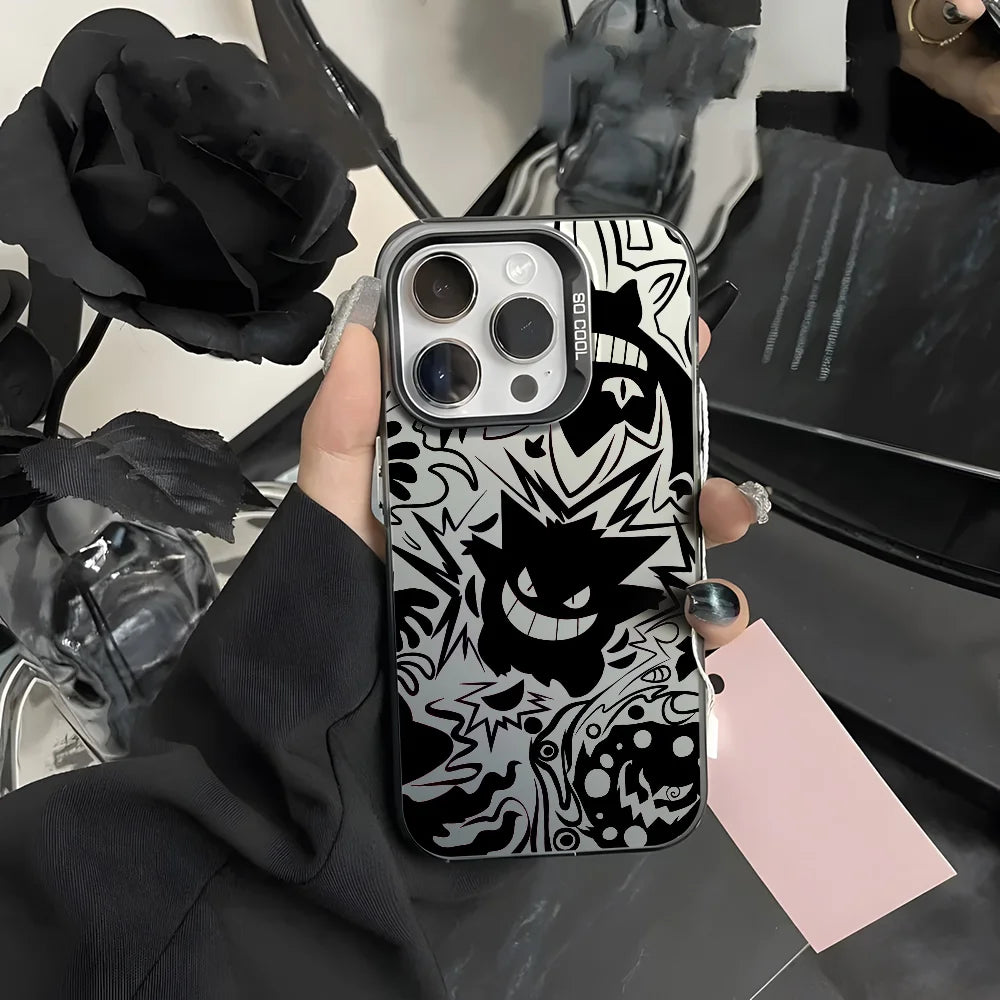 Anime Gengar Cartoon Phone Case For iPhone 16 15 14 13 12 11 Pro Max White Ultra-thin Soft Candy Abrazine Funda