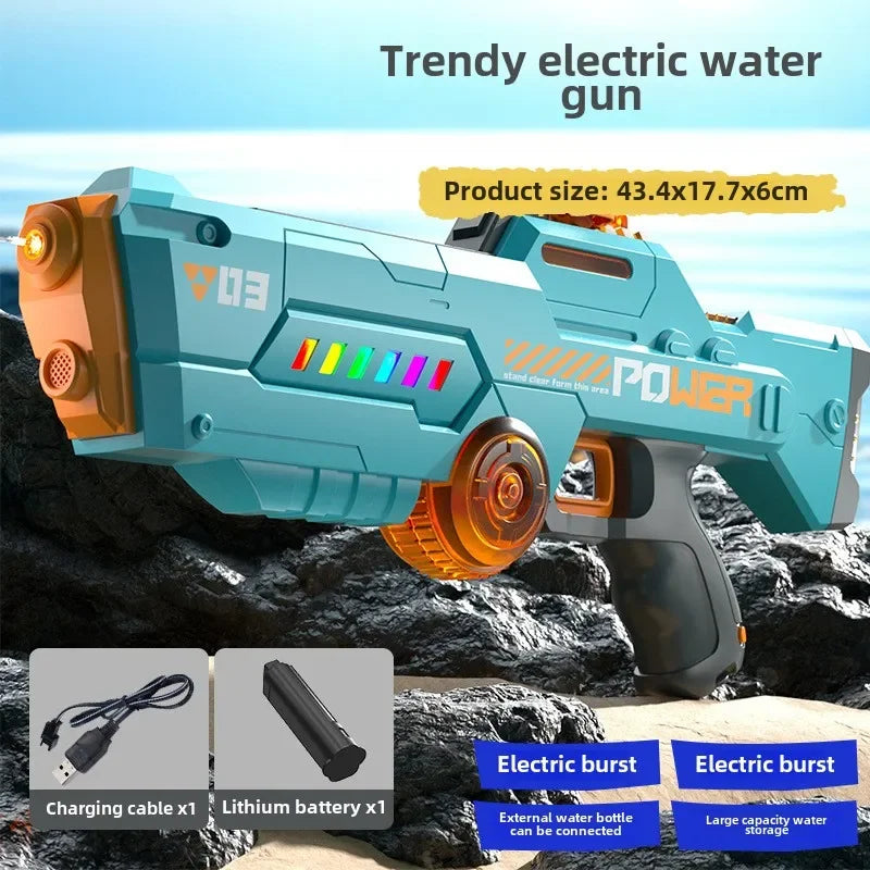 Electric Water Gun Large Capacity Squirt Gun Continuous Firing Watergun Automatic Water Absorption Pool Beach Outdoor Toy
