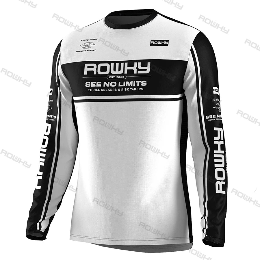 ROWKY Motorcycles Racing T-shirt Mtb Jersey Downhill Camiseta De Motocross Enduro Maillot Hombre Cycling Jersey Men Bike Shirts