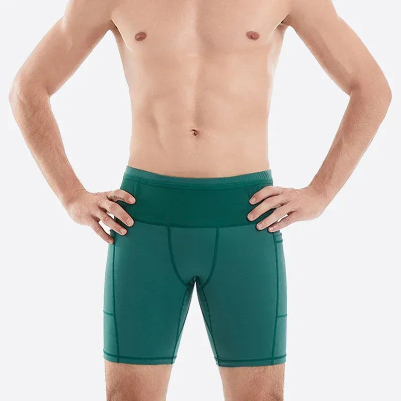 (Mul-Pockets Compression Shorts 3.0)Men Marathon Running Shorts Quick Dry Exercise Training Jogging Cycling Fitness Tight Shorts