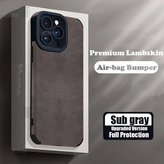 Advanced Business Suede Anti-slip Phone Case For iPhone 16 15 14 13 12 11 Pro Max 16 Plus Lens Full Protection Shockproof Cover