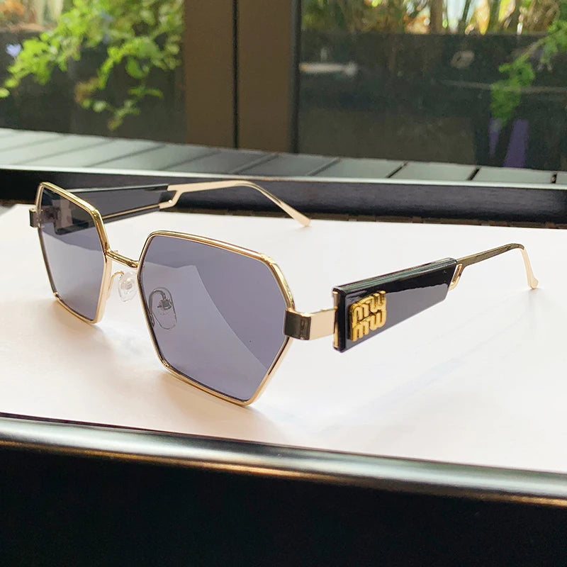New Fashion Polygon Sunglasses Trend Personality Sunglasses Wear With Travel Glasses 98104