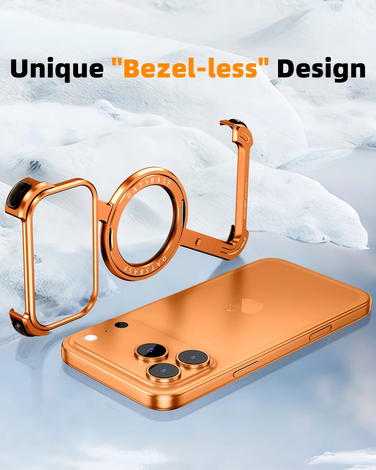 Oatsbasf Phone Case for iPhone 17 Pro/Pro Max/17/Air with 360° Rotatable Stand Metal Frameless Magsafe Protective Shockproof